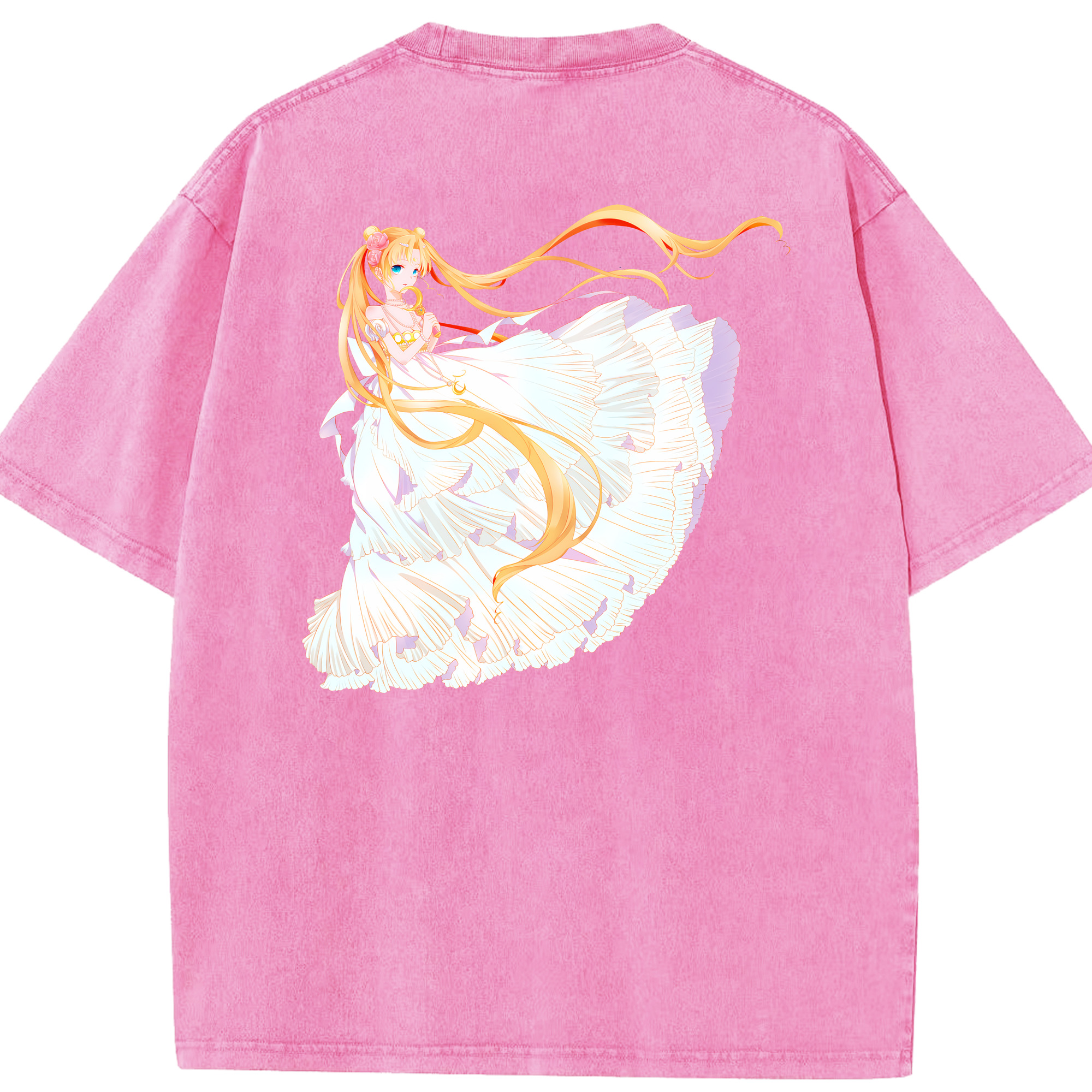 （画像用） 美少女戦士セーラームーン 愛野 美奈子 あいの みなこ Sailor Moon Aino Minako 綿100% ヴィンテージ風 半袖Tシャツ（背面プリント）